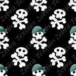 Pirate tête de mort fond noir