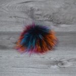 Pompon vraie fourrure multicolore