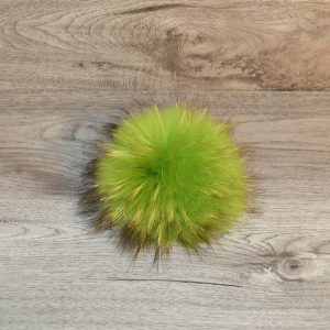 Pompon vraie fourrure vert lime