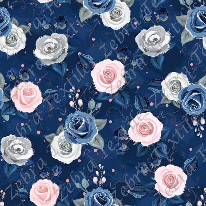 Collection floral fond bleu marin