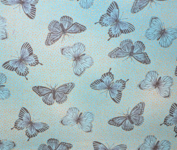 Papillon bleu 100% coton