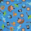 Pirates fond bleu 100% coton