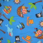 Pirates fond bleu 100% coton