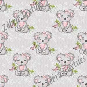 Collection koala fond gris et dentelle