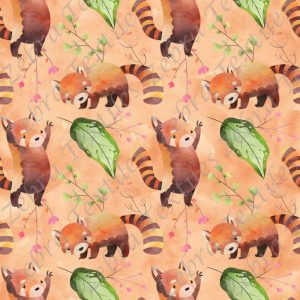 Collection panda roux debout et fleur