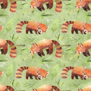 Collection panda roux fond vert