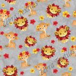 Lionceau fleur hibiscus fond gris