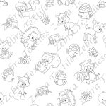 Animaux de la forêt à dessiner fond blanc