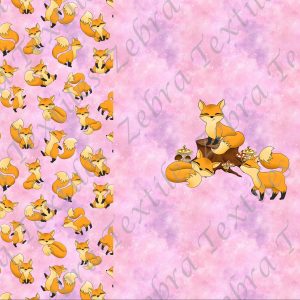 Renard fond galaxie rose