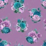 Fleur mauve et aqua fond mauve
