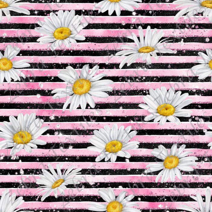 Marguerite fond ligné rose