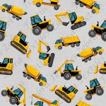 Camion construction fond lin gris