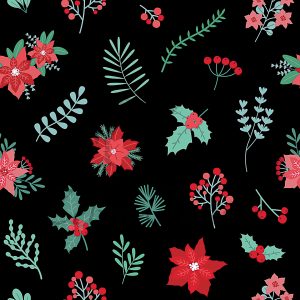 Poinsettia fond noir