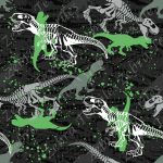 Dinosaure vert fond gris