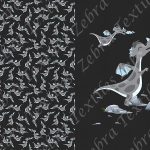Dragon gris fond lin noir Panneaux doudou