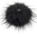 Pompon fourrure synthétique noir imitation raton