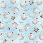 Poule blanche fond bleu pâle