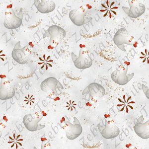 Poule blanche fond gris pâle