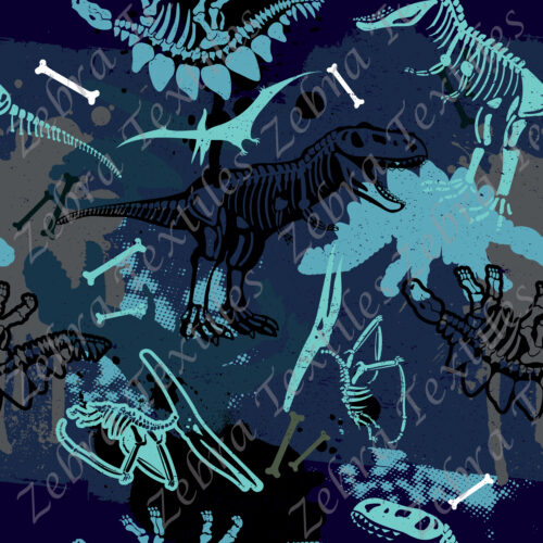 Seamless silhouette Dino pattern, print for T-shirts, textiles, wrapping paper, web. Original design with t-rex, dinosaur. grunge design for boys and girls Dinosaure fond bleu