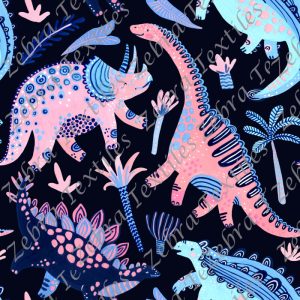 Dino flamboyant fond bleu marin