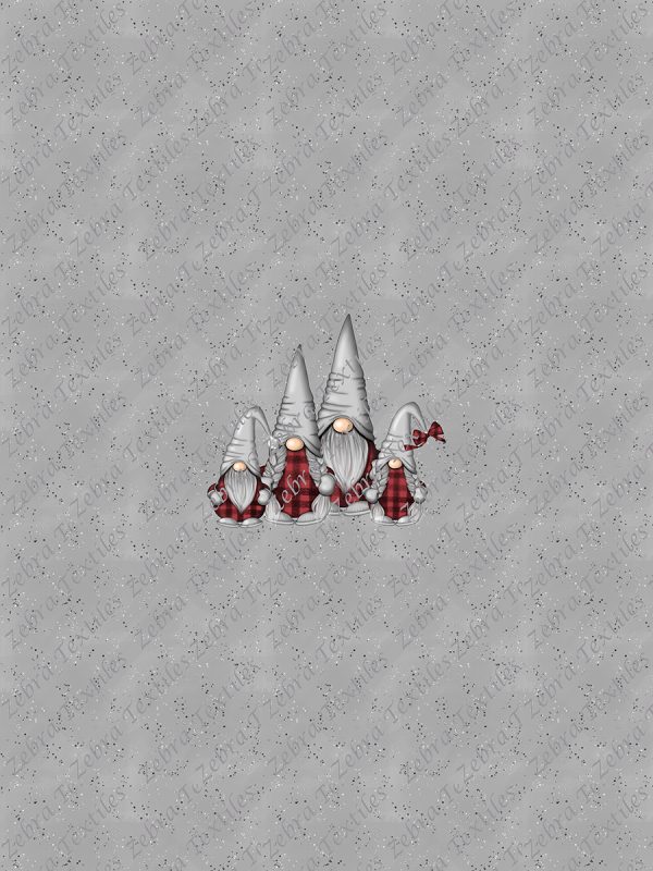 Gnomes à carreaux fond gris Panneau adulte