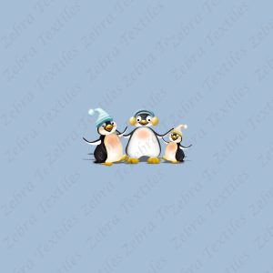 Pingouin fond bleu pâle