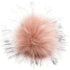 Pompon synthétique rose clair imitation raton