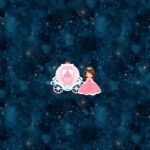 Princesse fond galaxie bleu foncé et noir étoilé