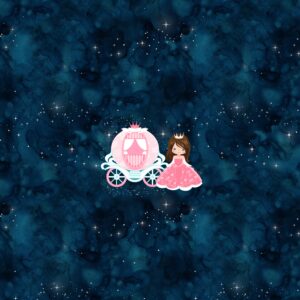 Princesse fond galaxie bleu foncé et noir étoilé