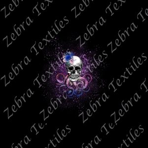 Skull pieuvre et fleurs Panneau