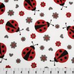 Coccinelle fond blanc Minky