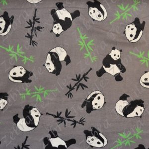 Panda fond gris flanelle