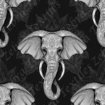 Éléphant noir et blanc * couleur exclusive *