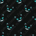 Face de chat aqua fond noir