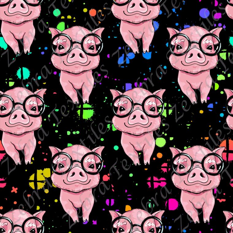 Cochon à lunette fond tache de peinture