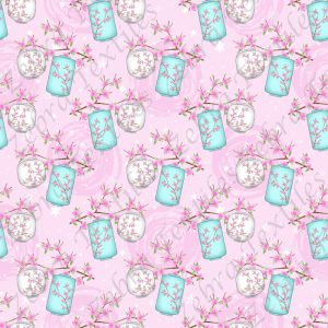 Lanterne fond rose