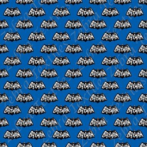 Chauve-souris mot fond bleu Coton lycra 260gsm