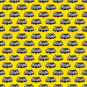Chauve-souris mot fond jaune Coton lycra 260gsm