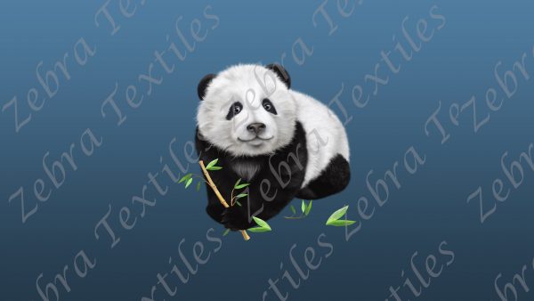 Panda bambou fond bleu Poche