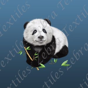 Panda bambou fond bleu Poche