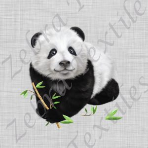 Panda bambou fond gris Poche