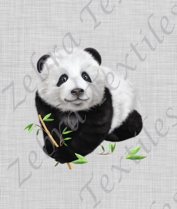 Panda bambou fond gris Poche