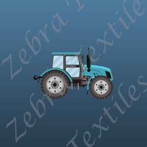 Tracteur bleu fond bleu Poche