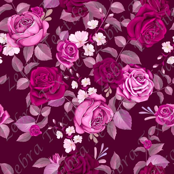 Fleur rose fond bourgogne