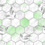 Hexagone blanc et vert