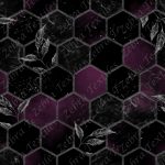 Hexagone noir et mauve