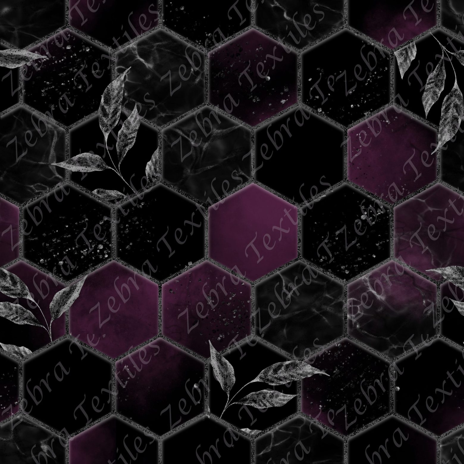 Hexagone noir et mauve Hexagone noir et mauve