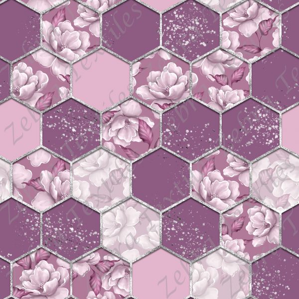 Hexagone rose fleurit