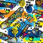 Planche à roulette et graffiti