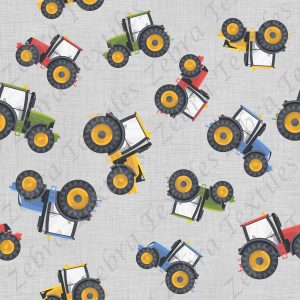 Tracteur fond lin gris